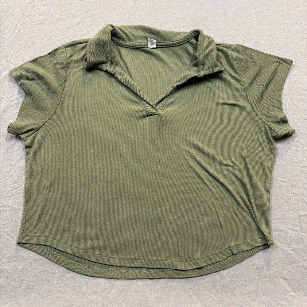 Classic Olive Green Women's Button Down Shirt
